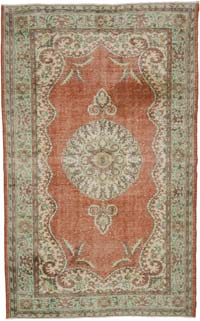 Vintage Turkish Hand-Knotted Rug - 6' 4" x 10' 1" (76" x 121")