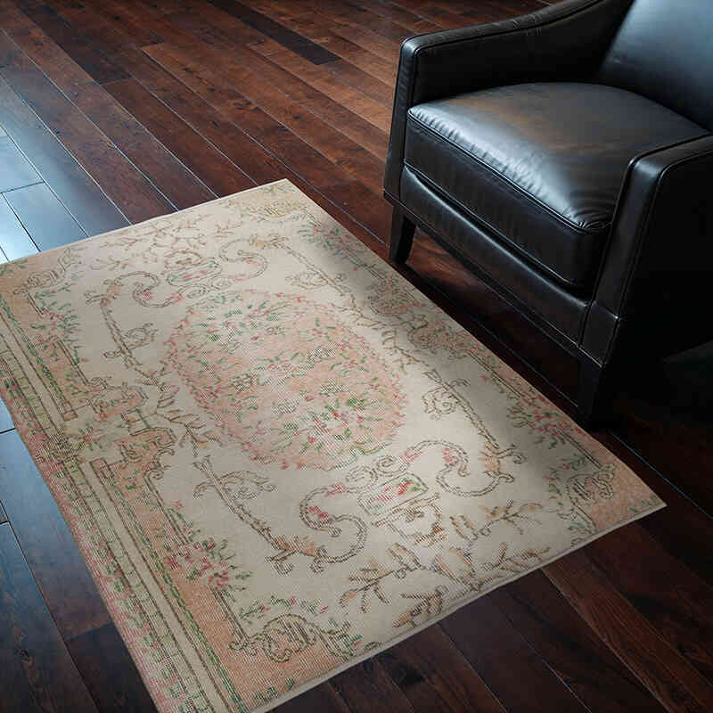 Vintage Turkish Hand-Knotted Rug - 3' 11" x 4' 7" (47" x 55") - K0066786