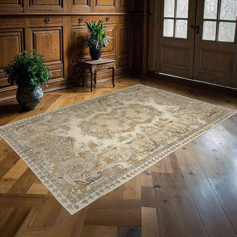 Alfombra Vintage Turca Anudada a Mano - 178 cm x 267 cm - K0066797