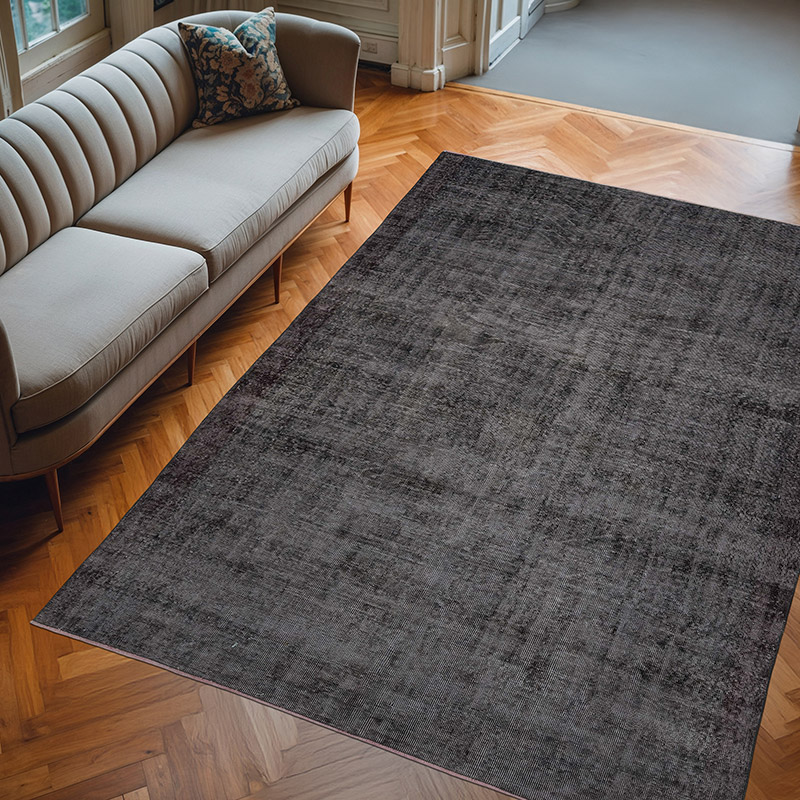 Over-dyed Vintage Hand-Knotted Turkish Rug - 6' 4" x 8' 10" (76" x 106") - K0066811