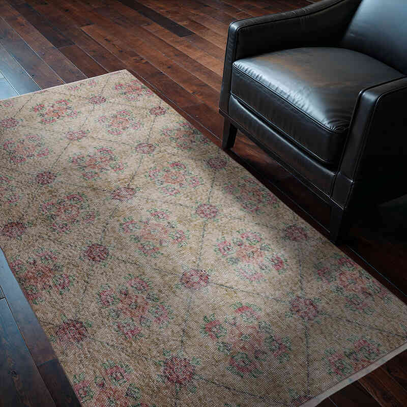 Alfombra Vintage Turca Anudada a Mano - 118 cm x 200 cm - K0066815