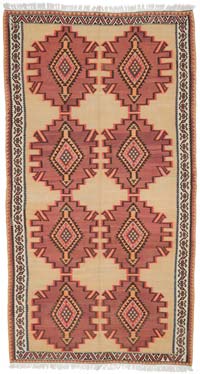 Vintage Kuba Kilim Rug - 5' 9" x 10' 8" (69" x 128")