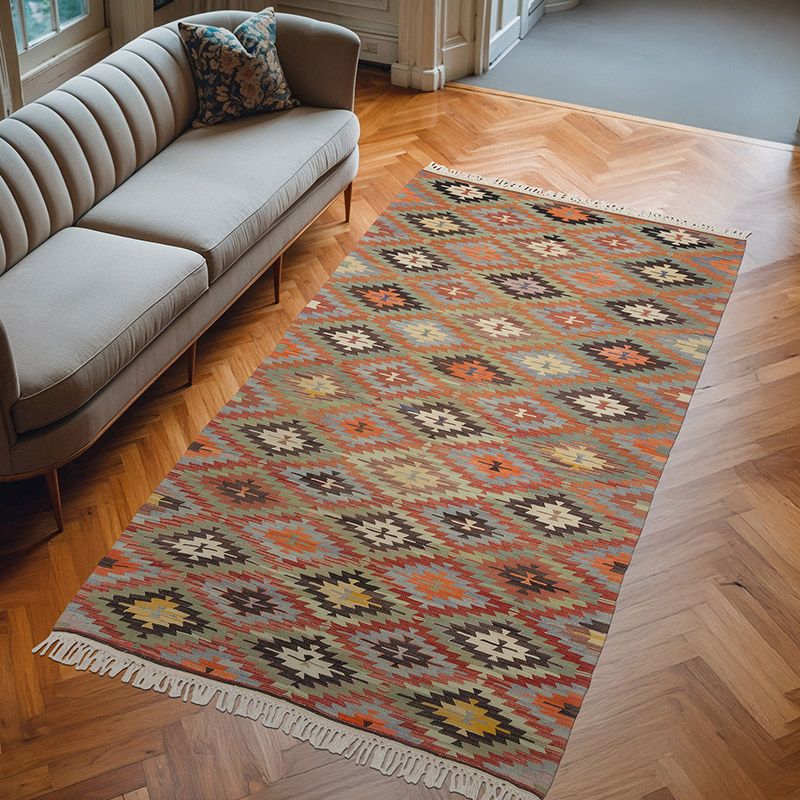 Vintage Denizli Kilim Rug - 5' 6" x 10'  (66" x 120") - K0066859