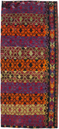 Vintage Konya Kilim Rug - 5' 2" x 11' 5" (62" x 137")