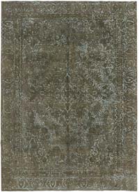 Kahverengi Boyalı El Dokuma Vintage Halı - 257 cm x 357 cm
