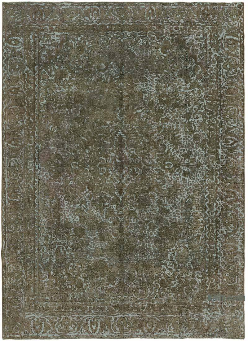 Kahverengi Boyalı El Dokuma Vintage Halı - 257 cm x 357 cm - K0066932