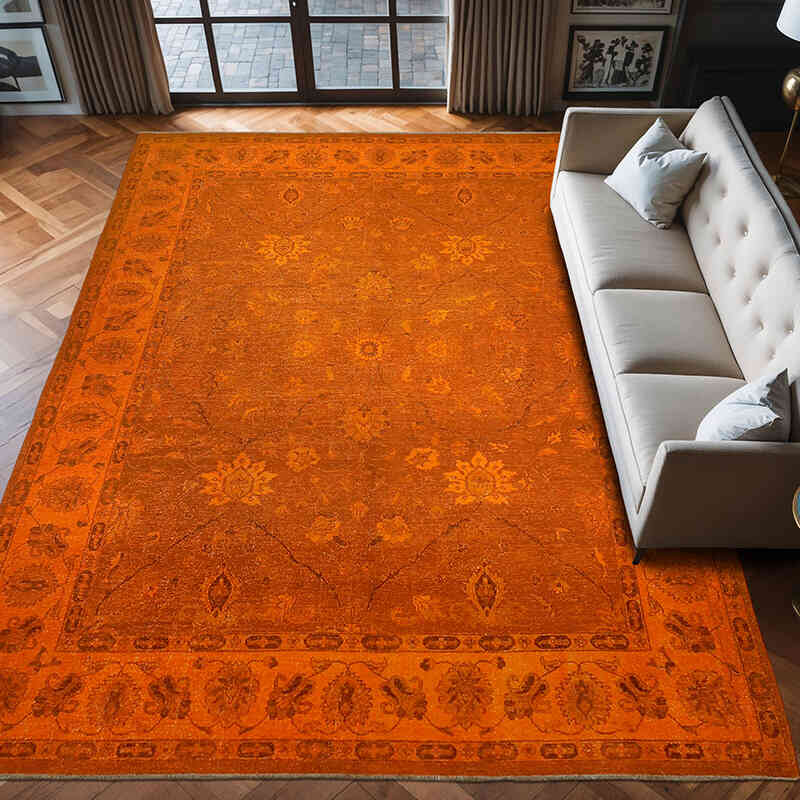 Over-dyed Vintage Hand-Knotted Oriental Rug - 8' 9" x 12' 2" (105" x 146") - K0066972