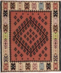 Vintage Sharkoy Kilim Rug - 4' 2" x 4' 9" (50" x 57")