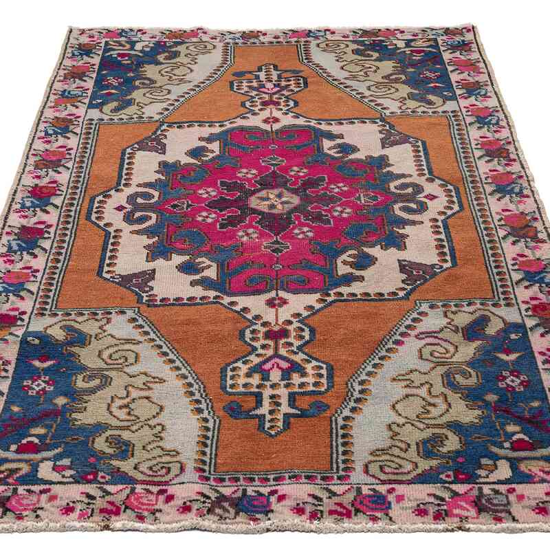 Vintage Turkish Hand-Knotted Rug - 4' 7" x 7' 10" (55" x 94") - K0067027