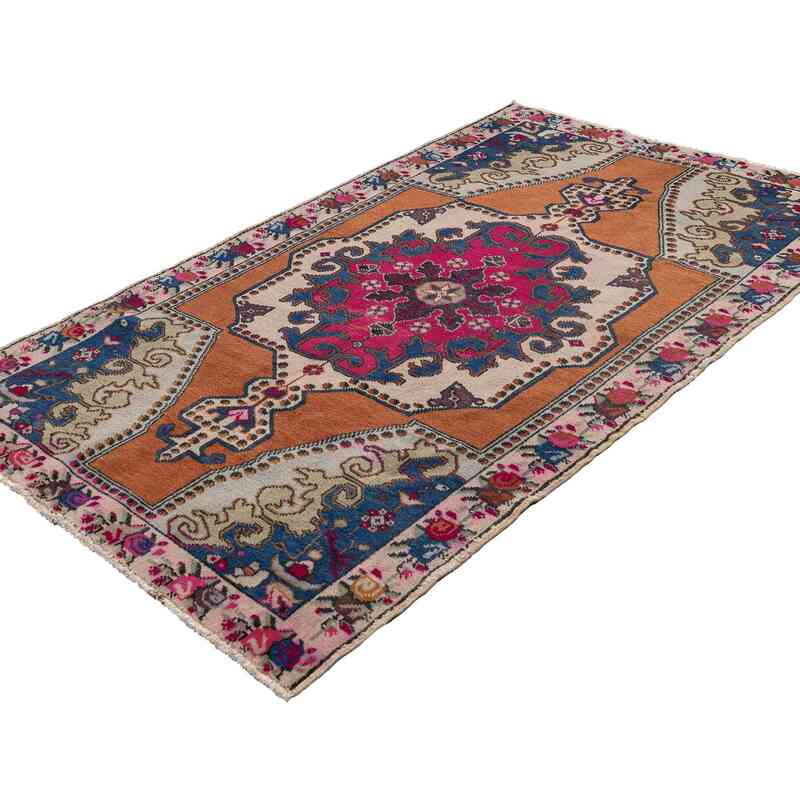 Vintage Turkish Hand-Knotted Rug - 4' 7" x 7' 10" (55" x 94") - K0067027