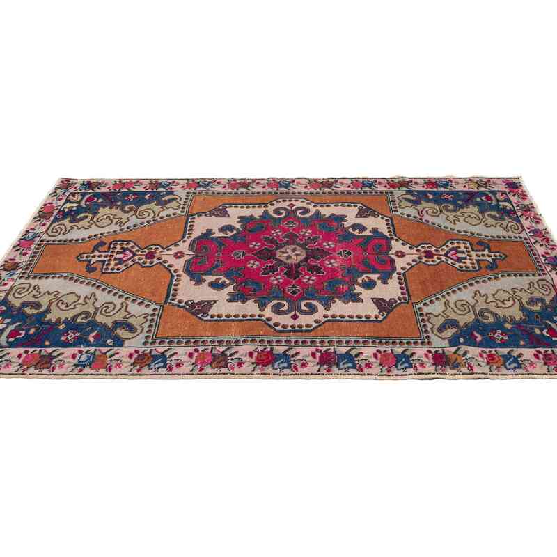 Vintage Turkish Hand-Knotted Rug - 4' 7" x 7' 10" (55" x 94") - K0067027