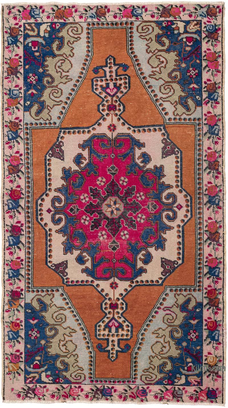 Vintage Turkish Hand-Knotted Rug - 4' 7" x 7' 10" (55" x 94") - K0067027