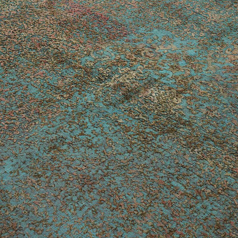 Verde Alfombra Turca Vintage Sobre-teñida - 243 cm x 350 cm - K0067255