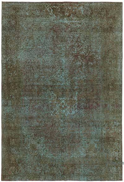 Green Over-dyed Vintage Hand-Knotted Oriental Rug - 8'  x 11' 6" (96 in. x 138 in.)