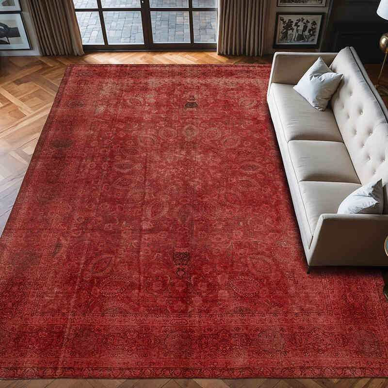 Over-dyed Vintage Hand-Knotted Oriental Rug - 9' 2" x 12' 8" (110" x 152") - K0067257