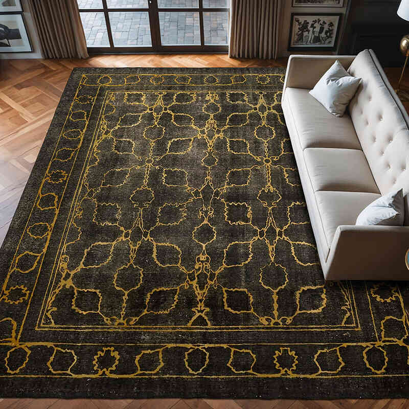 Over-dyed Vintage Hand-Knotted Oriental Rug - 9' 10" x 12' 4" (118" x 148") - K0067308