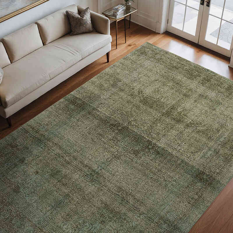 Boyalı El Dokuma Vintage Halı - 246 cm x 349 cm - K0067312