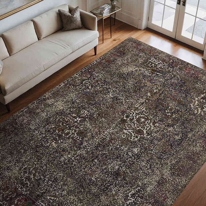 Boyalı El Dokuma Vintage Halı - 251 cm x 345 cm - K0067325
