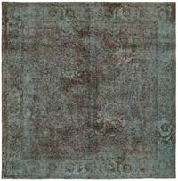 Boyalı El Dokuma Vintage Halı - 331 cm x 331 cm