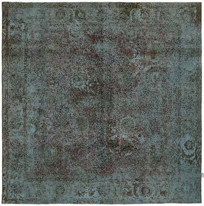 Boyalı El Dokuma Vintage Halı - 331 cm x 331 cm