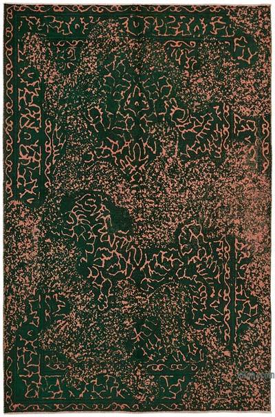 Boyalı El Dokuma Vintage Halı - 198 cm x 298 cm