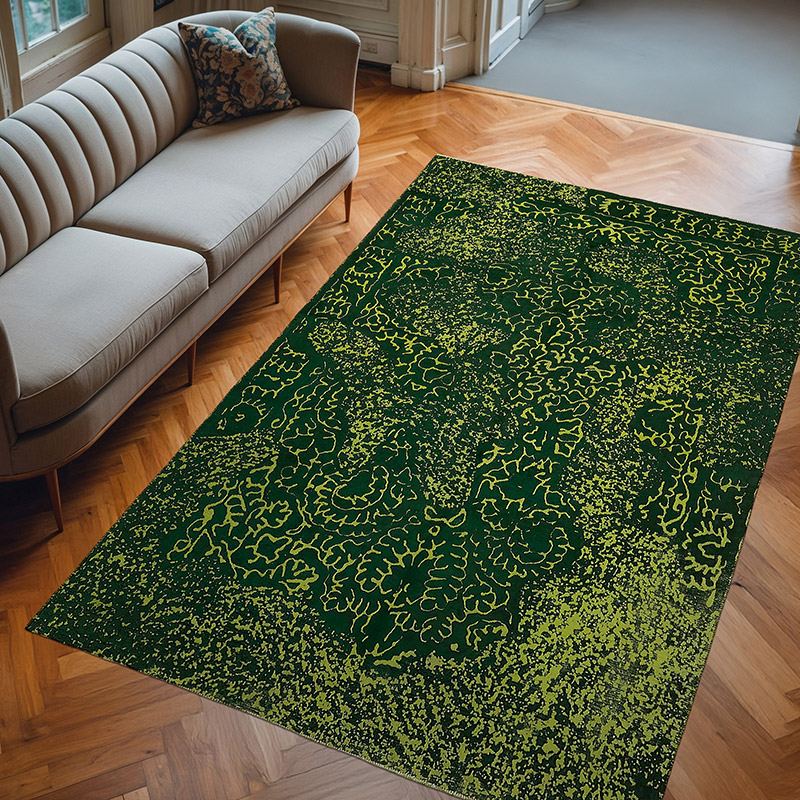 Over-dyed Vintage Hand-Knotted Oriental Rug - 6' 4" x 9' 8" (76" x 116") - K0067350