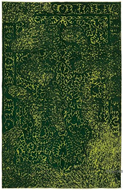 Boyalı El Dokuma Vintage Halı - 193 cm x 295 cm