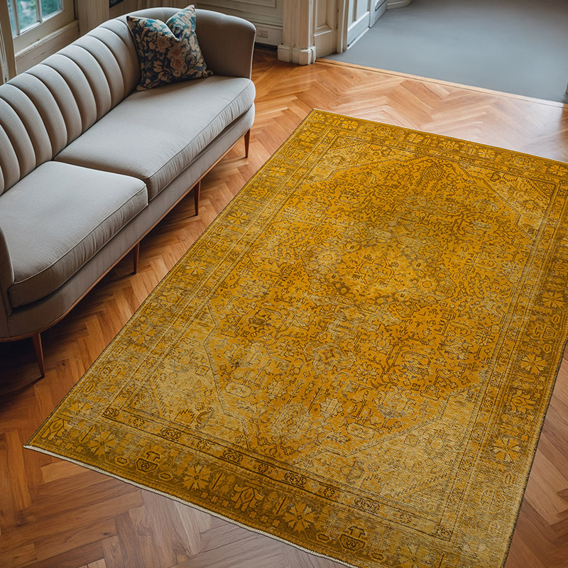 Boyalı El Dokuma Vintage Halı - 185 cm x 270 cm - K0067351