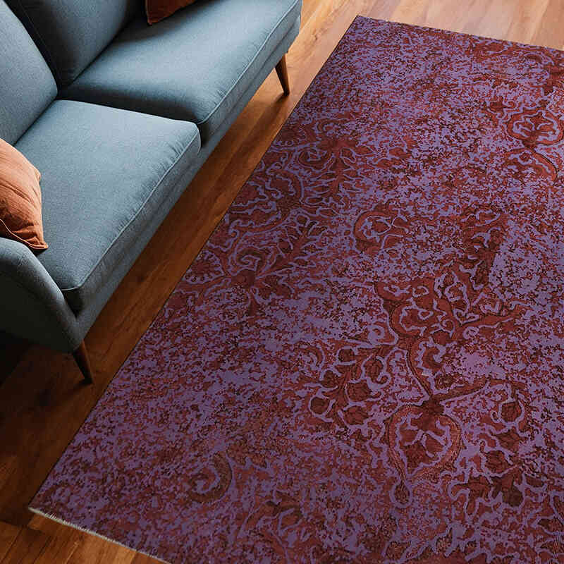 Boyalı El Dokuma Vintage Halı - 203 cm x 266 cm - K0067355