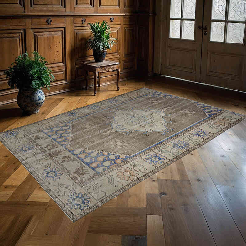 Vintage Turkish Hand-Knotted Rug - 5'  x 7' 7" (60" x 91") - K0067382