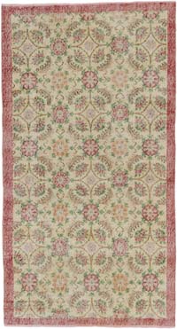 Vintage Turkish Hand-Knotted Rug - 3' 9" x 6' 11" (45" x 83")