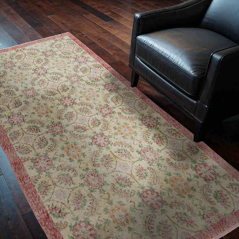 Alfombra Vintage Turca Anudada a Mano - 115 cm x 212 cm - K0067385