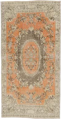 Vintage Turkish Hand-Knotted Rug - 4' 10" x 9' 4" (58" x 112")