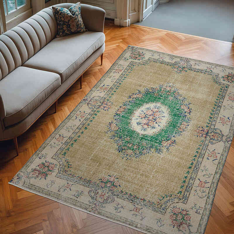 Vintage Turkish Hand-Knotted Rug - 6' 7" x 9' 9" (79" x 117") - K0067403