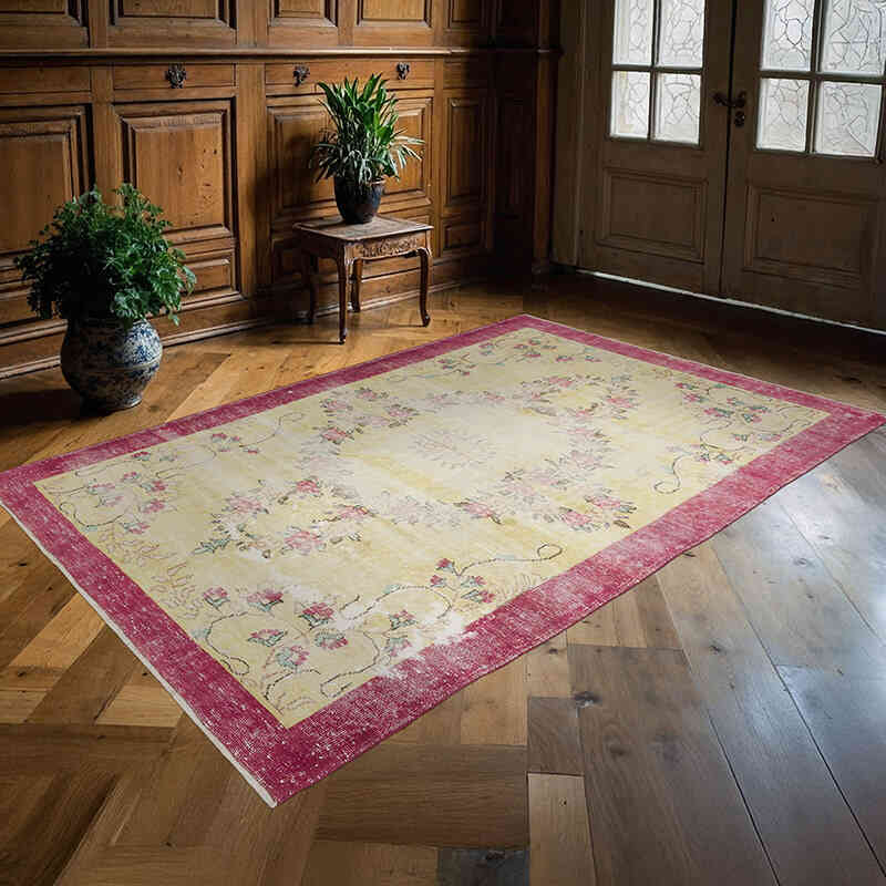 Alfombra Vintage Turca Anudada a Mano - 177 cm x 263 cm - K0067418