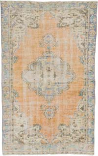 Vintage Turkish Hand-Knotted Rug - 5' 7" x 9'  (67" x 108")