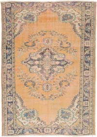Vintage Turkish Hand-Knotted Rug - 6' 5" x 8' 11" (77" x 107")
