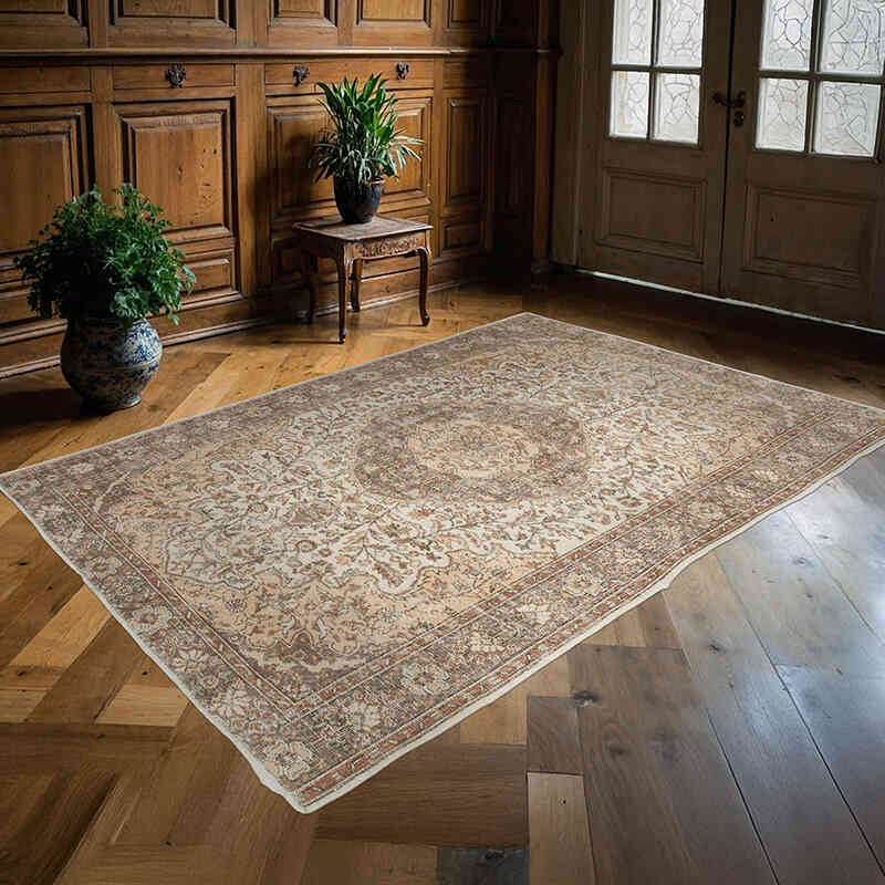 Alfombra Vintage Turca Anudada a Mano - 177 cm x 250 cm - K0067427
