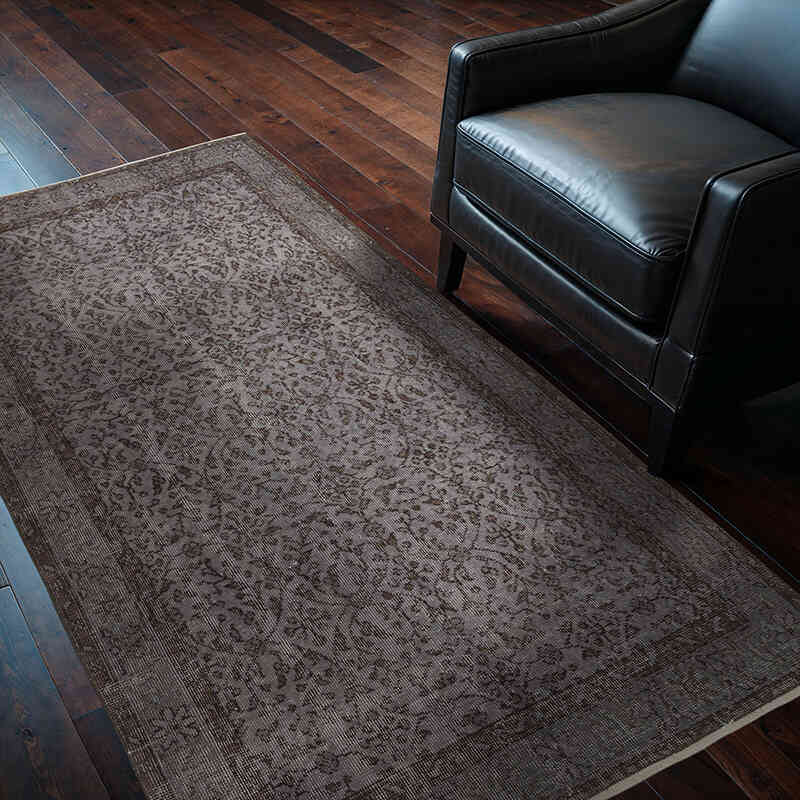 Alfombra Turca Vintage Sobre-teñida - 121 cm x 203 cm - K0067471
