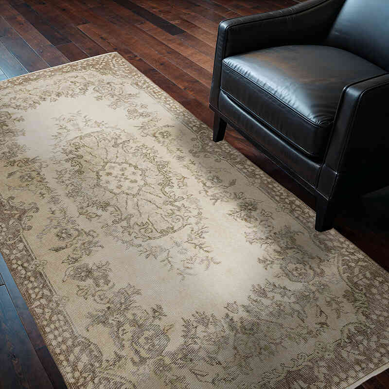Alfombra Vintage Turca Anudada a Mano - 119 cm x 210 cm - K0067475