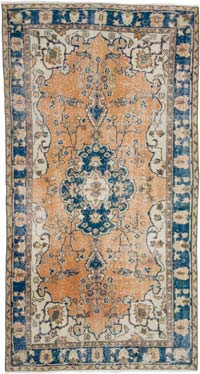 Vintage Turkish Hand-Knotted Rug - 3' 8" x 6' 11" (44" x 83")