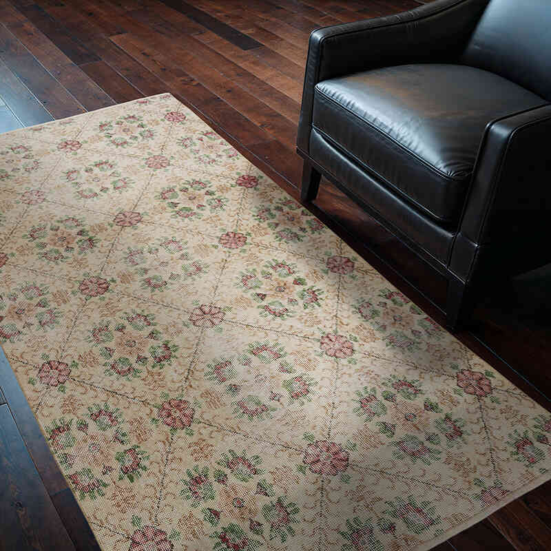 Vintage Turkish Hand-Knotted Rug - 3' 11" x 6' 9" (47" x 81") - K0067478
