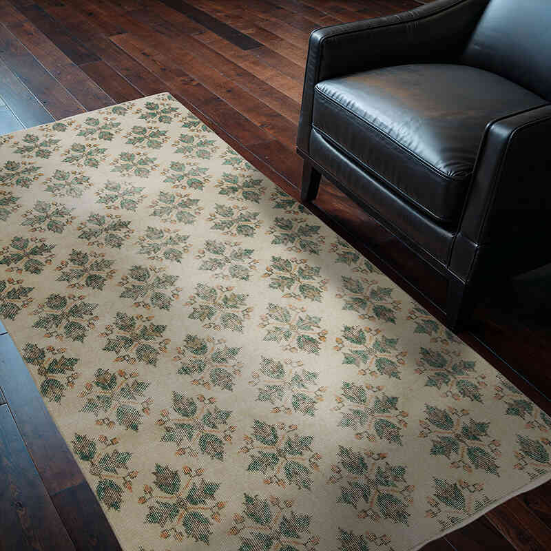 Alfombra Vintage Turca Anudada a Mano - 119 cm x 205 cm - K0067483