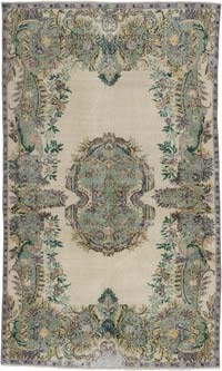 Vintage Turkish Hand-Knotted Rug - 5' 7" x 9' 2" (67" x 110")