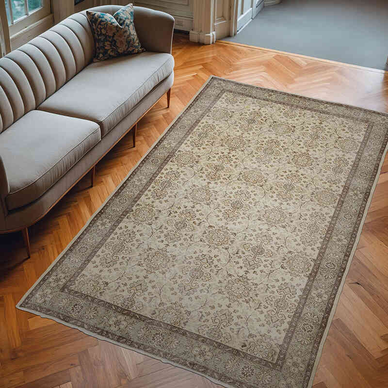 Alfombra Vintage Turca Anudada a Mano - 189 cm x 305 cm - K0067502
