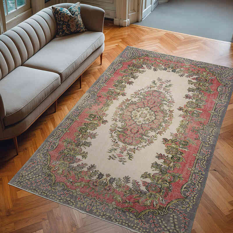 Vintage Turkish Hand-Knotted Rug - 6'  x 9' 5" (72" x 113") - K0067507