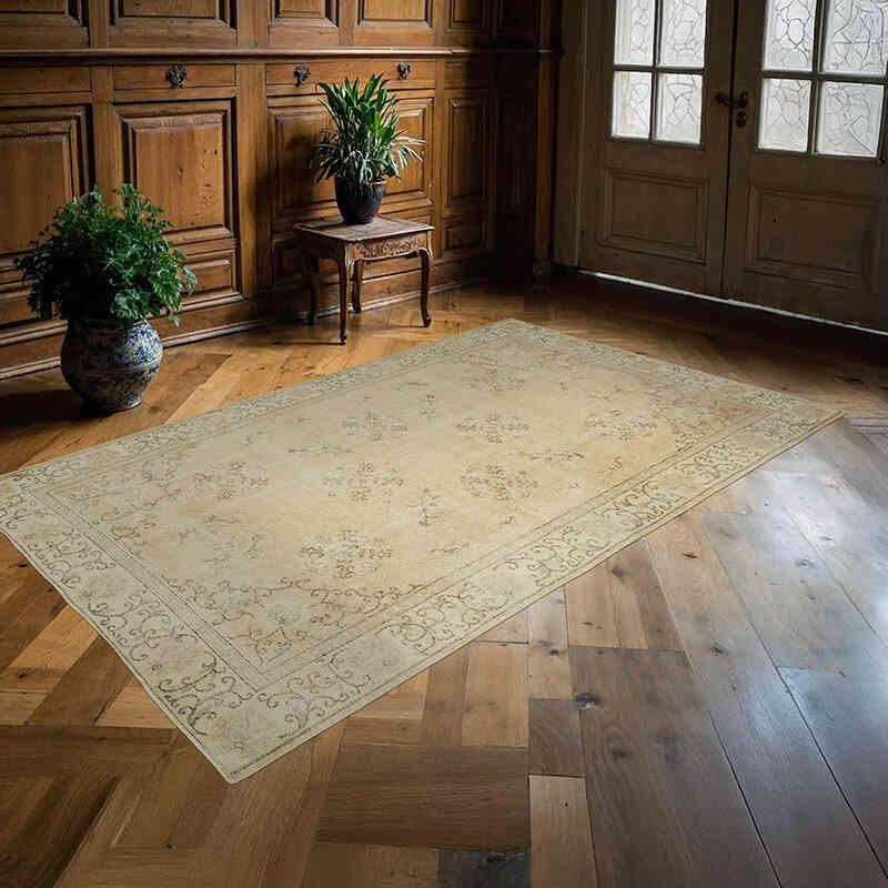 Alfombra Vintage Turca Anudada a Mano - 159 cm x 259 cm - K0067515