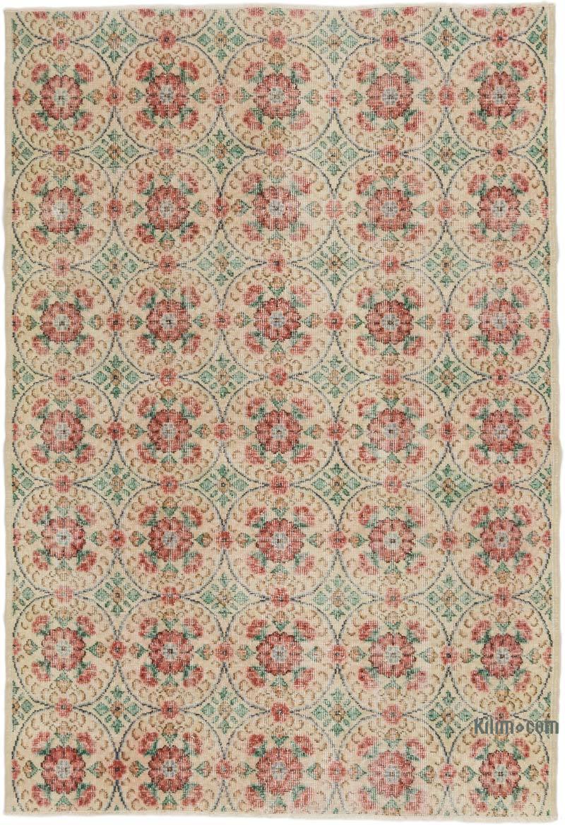 Vintage Turkish Hand-Knotted Rug - 4' 9" x 7'  (57" x 84") - K0067532