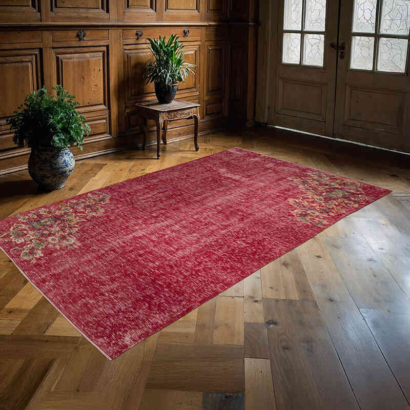 Alfombra Vintage Turca Anudada a Mano - 154 cm x 252 cm - K0067536