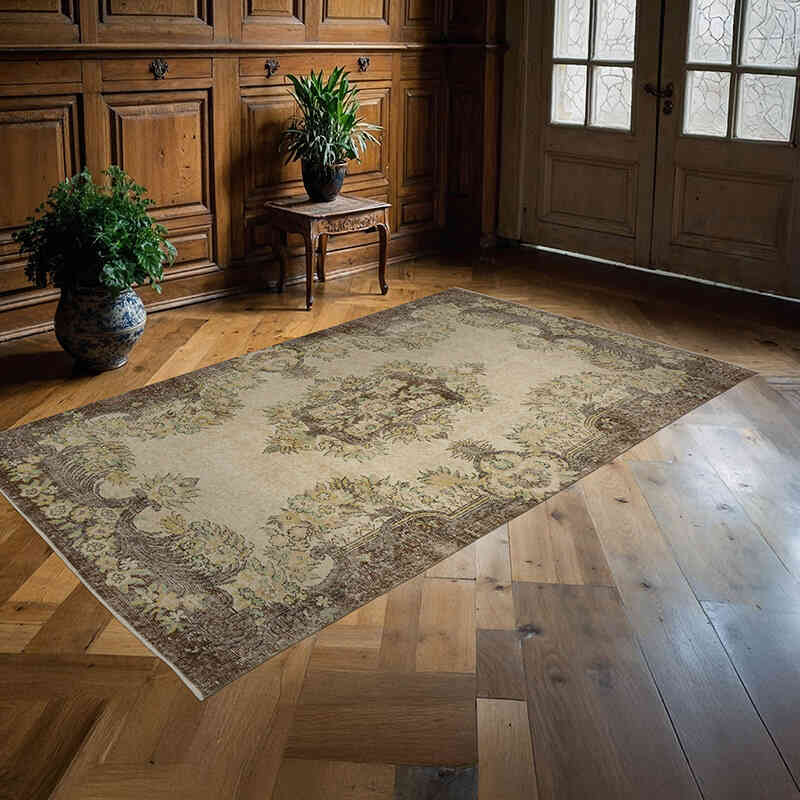 Alfombra Vintage Turca Anudada a Mano - 159 cm x 266 cm - K0067538